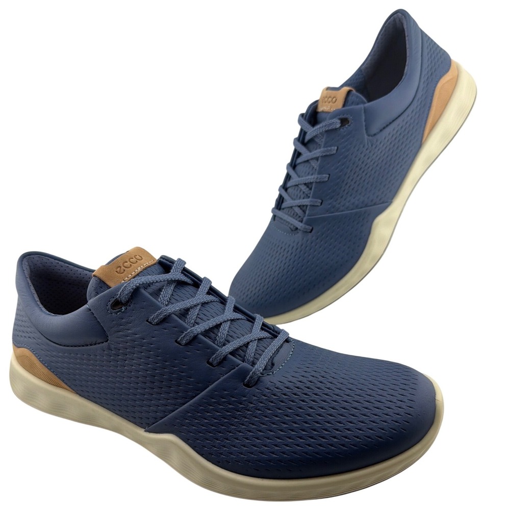 ECCO Womens Golf Soft Yak Leather Shoes 38 Blue Retro Streetwear
